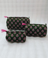 Set of 3 cosmetic bag/pouches with waterproof lining