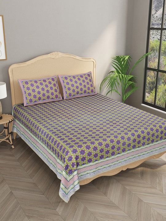 Double King Bedsheet with 2 Pillow Covers-3