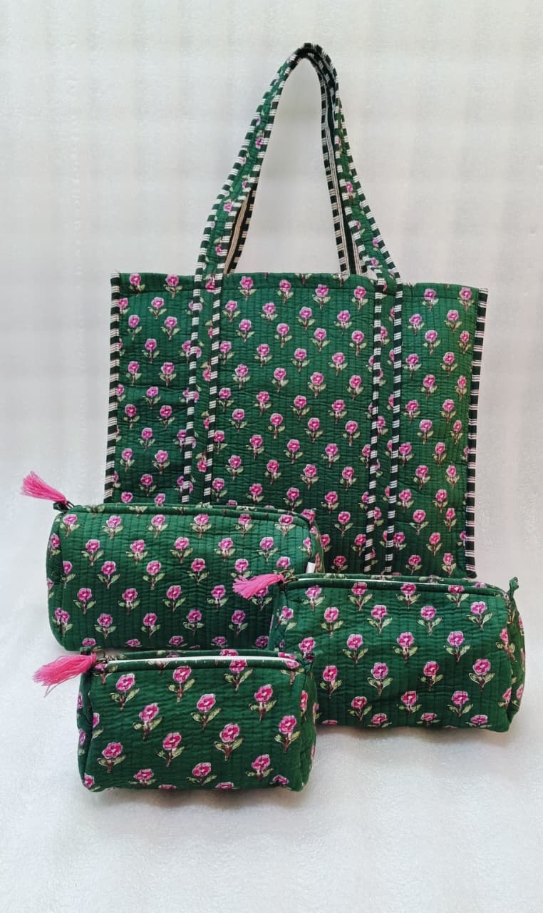 Tote Bag with set of 3 Pouches