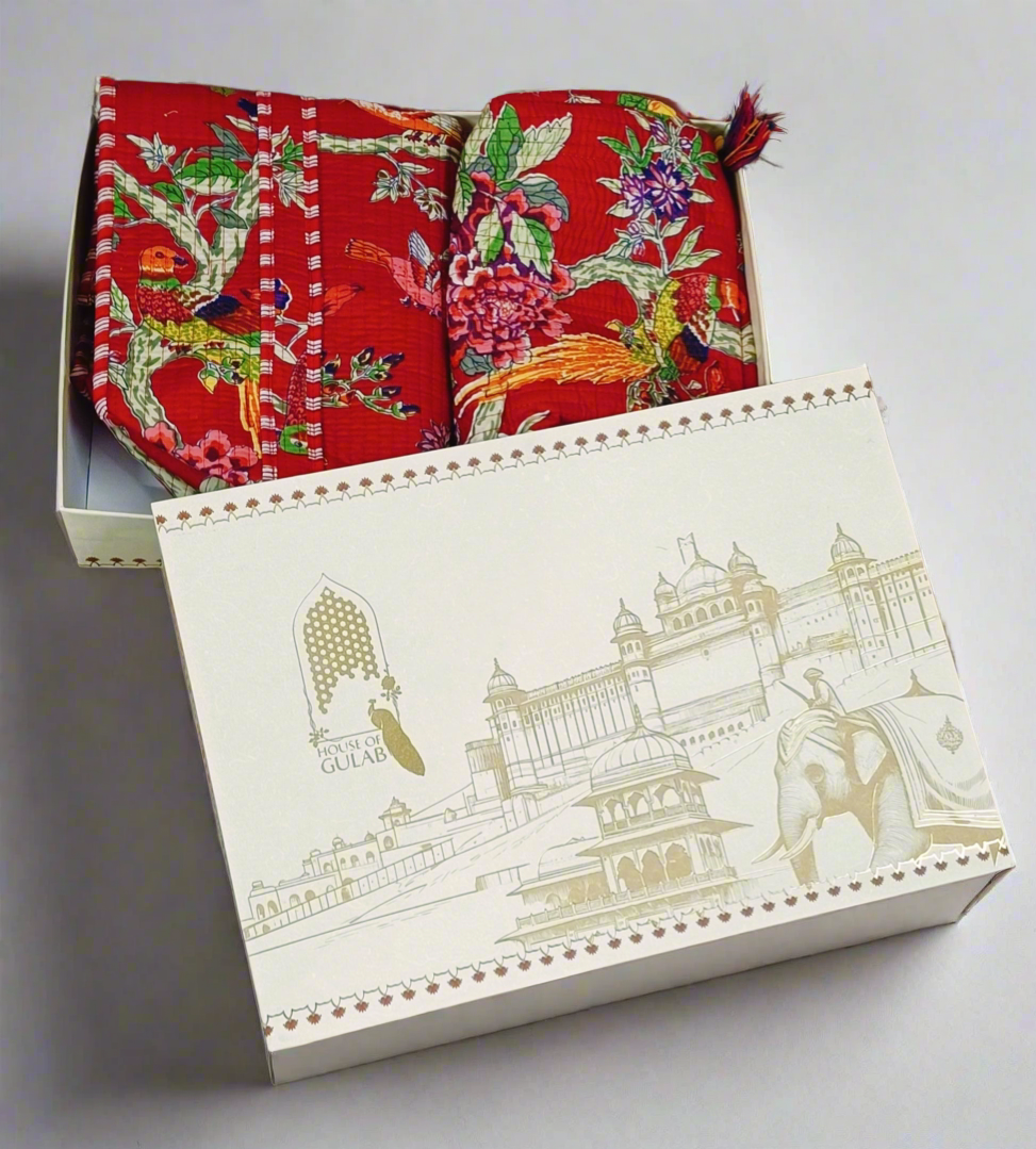 Rakhi Gift Box – Stylish Tote Bag with 3 Coordinated Utility Pouches