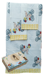 Kids Gift Set - Handblock Printed Towels - 1 Bath + 2 Hand Towels