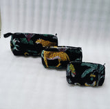 Set of 3 cosmetic bag/pouches