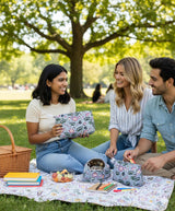 Set of 3 cosmetic bag/pouches with waterproof lining