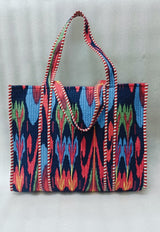 Handblock Printed Quilted Tote Bag without zip/button 17x18x 6 inches