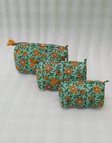 Set of 3 cosmetic bag/pouches with waterproof lining