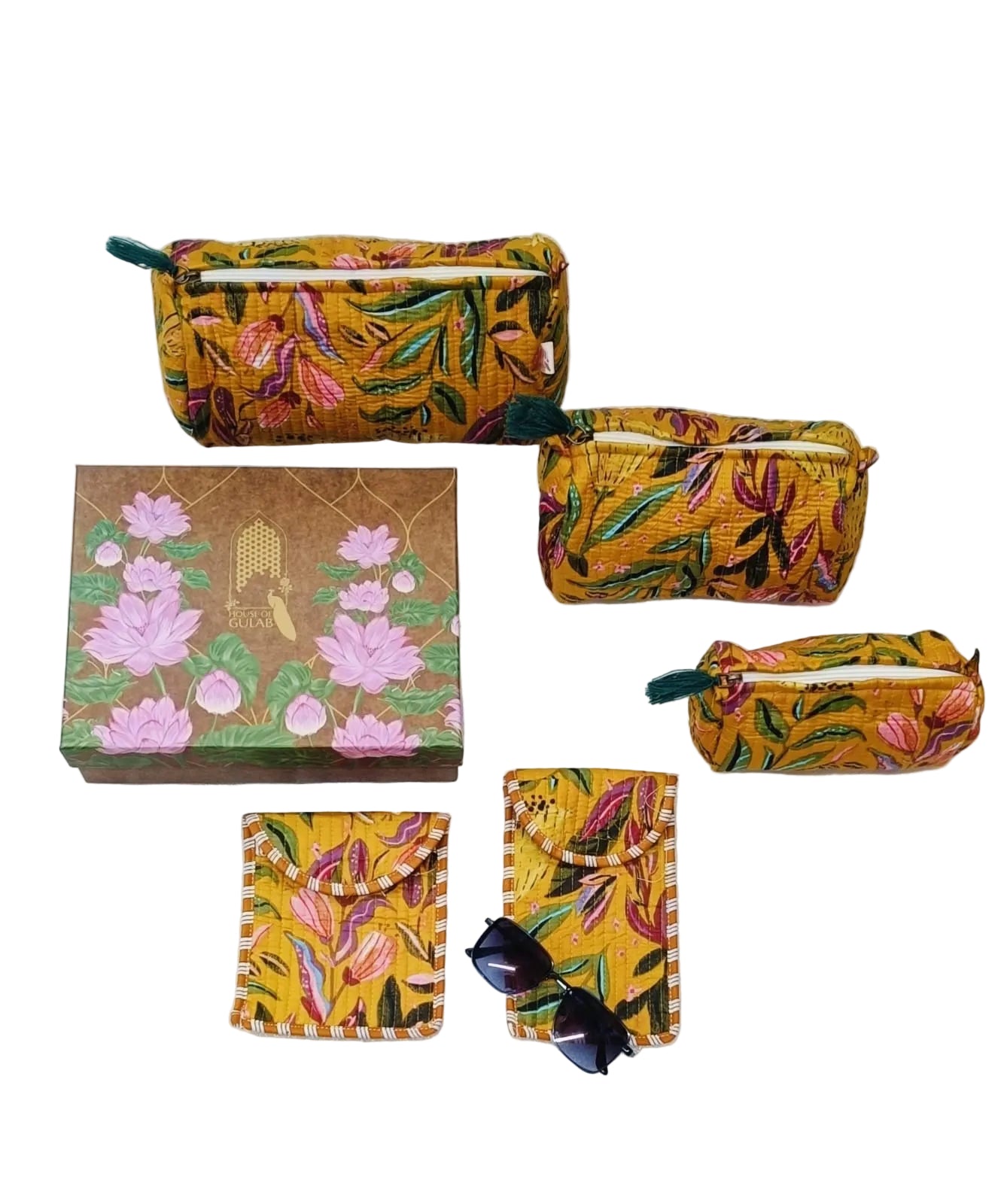 Set of 5 Utility Pouches (3 Makeup Pouches, 1 Sunglass Pouch, 1 Sanitary Napkin Pouch)