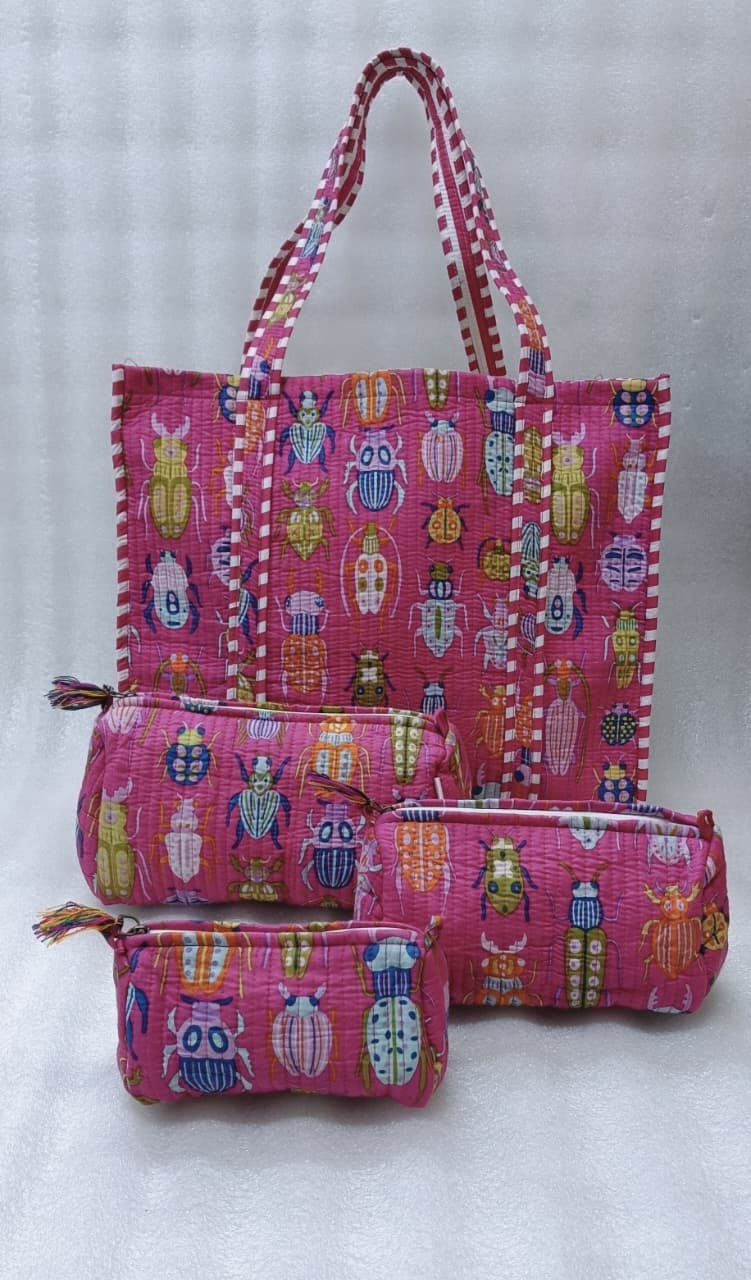 Tote Bag with set of 3 Pouches