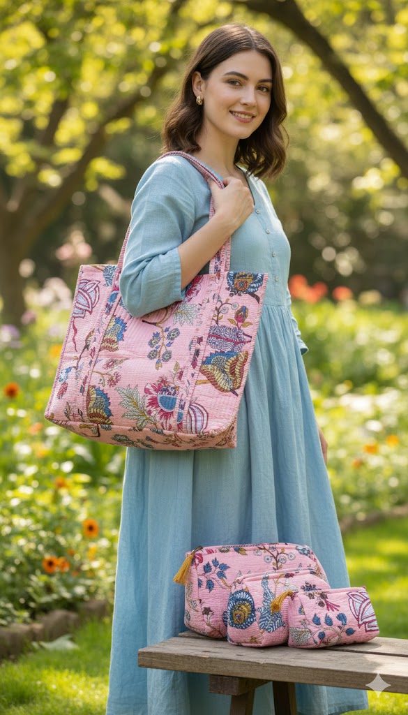 Tote Bag with set of 3 Pouches