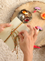 Premium Bhaiya-Bhabhi Rakhi Gift Box – Designer Rakhi Pair with Roli Chawal for Raksha Bandhan