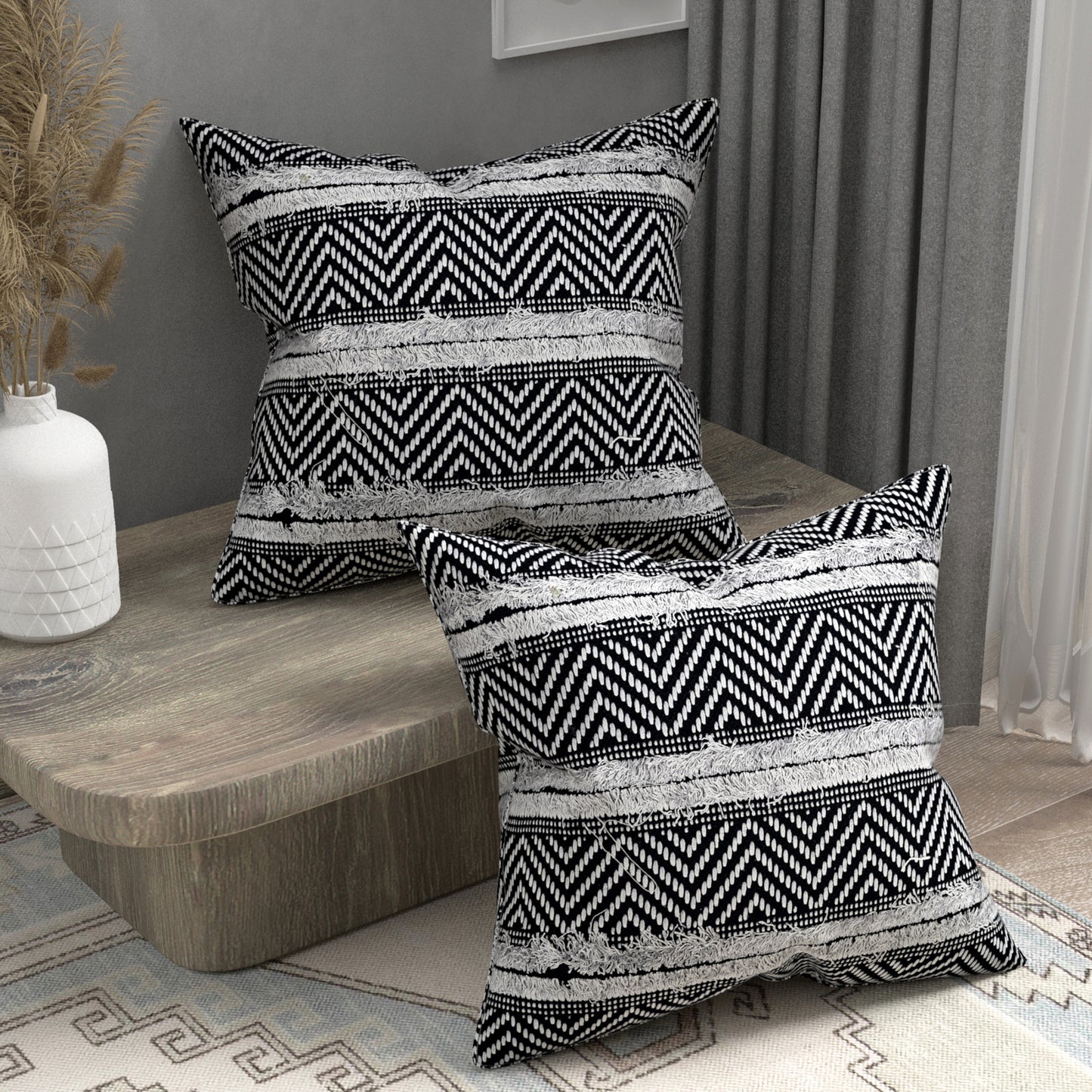 Set of 2 Cotton Cushion Covers - 16 Inches