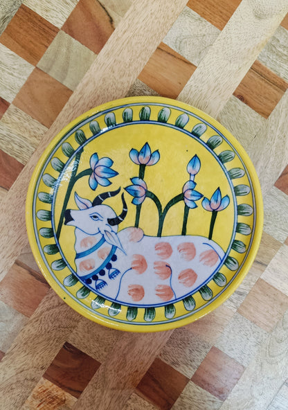 Gift Box with Handmade Jaipur Blue Pottery Plate - 8 inch diameter