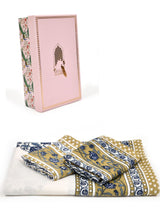 Gift Set - Handblock Printed Towels - 1 Bath + 2 Hand Towels