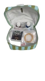 Handcrafted Quilted Makeup Organizer Bag | Cosmetic & Travel Vanity Case - 9x6.5x6.2 inches