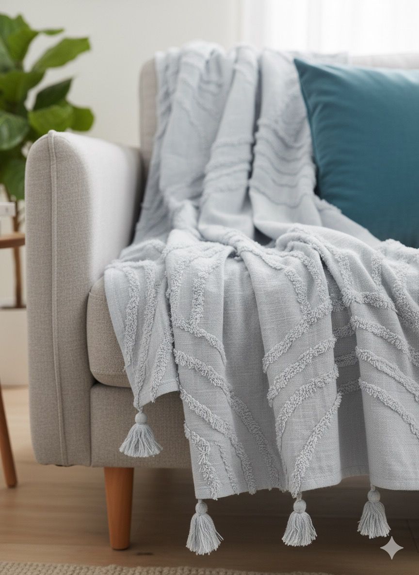 Bohemian Cotton Throw - 55X70 Inches