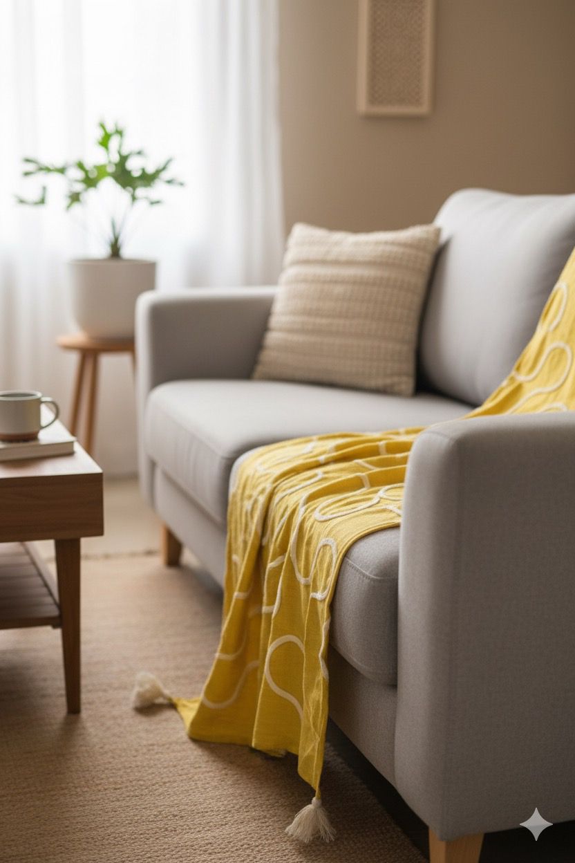 Bohemian Cotton Throw - 55X70 Inches