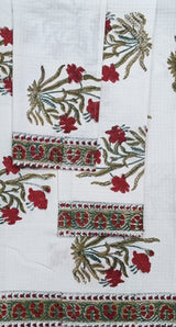 Gift Set - Handblock Printed Towels - 1 Bath + 2 Hand Towels