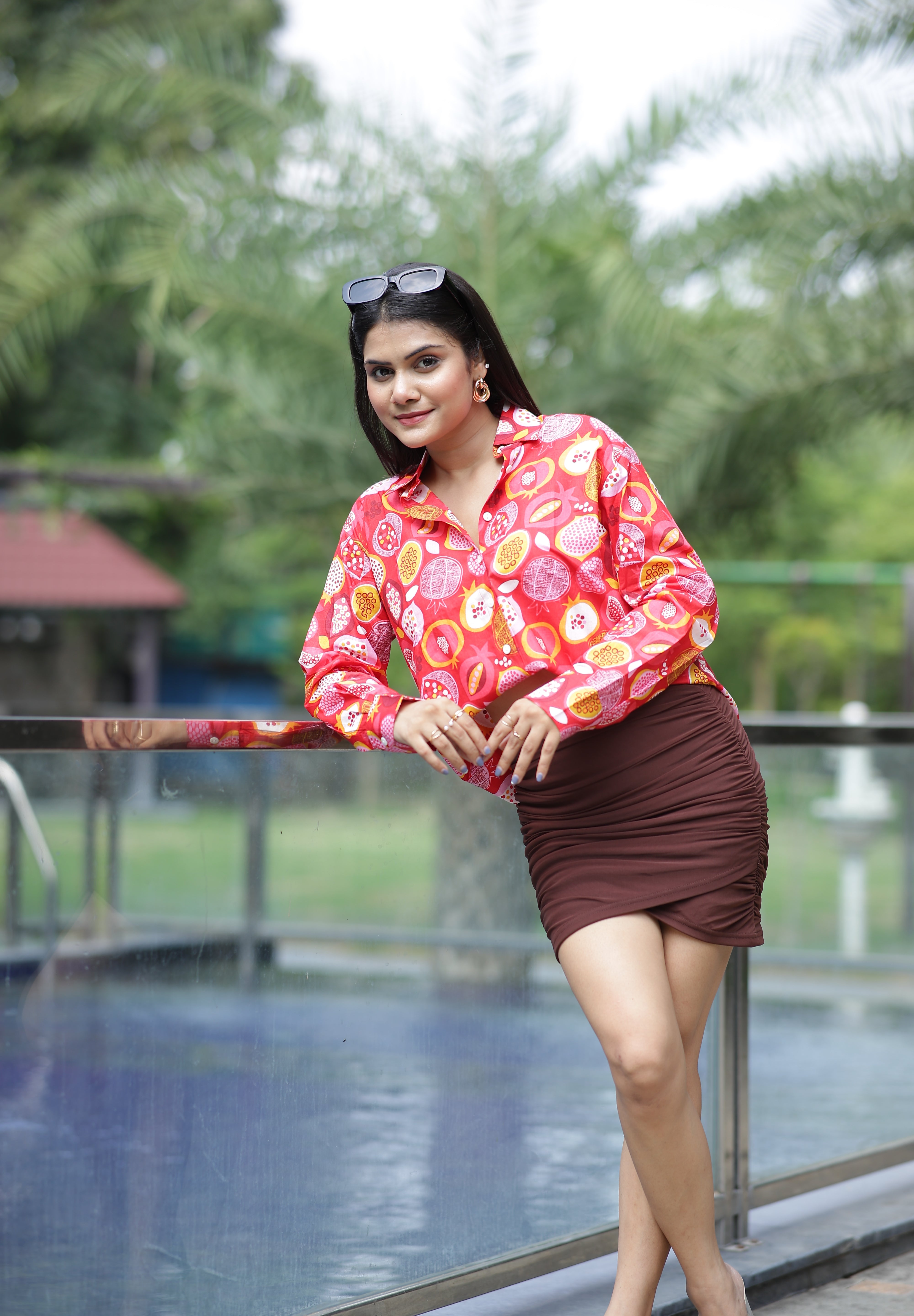 Fruity Wonderland Print 100% Cotton Full Sleeves Women's Shirt