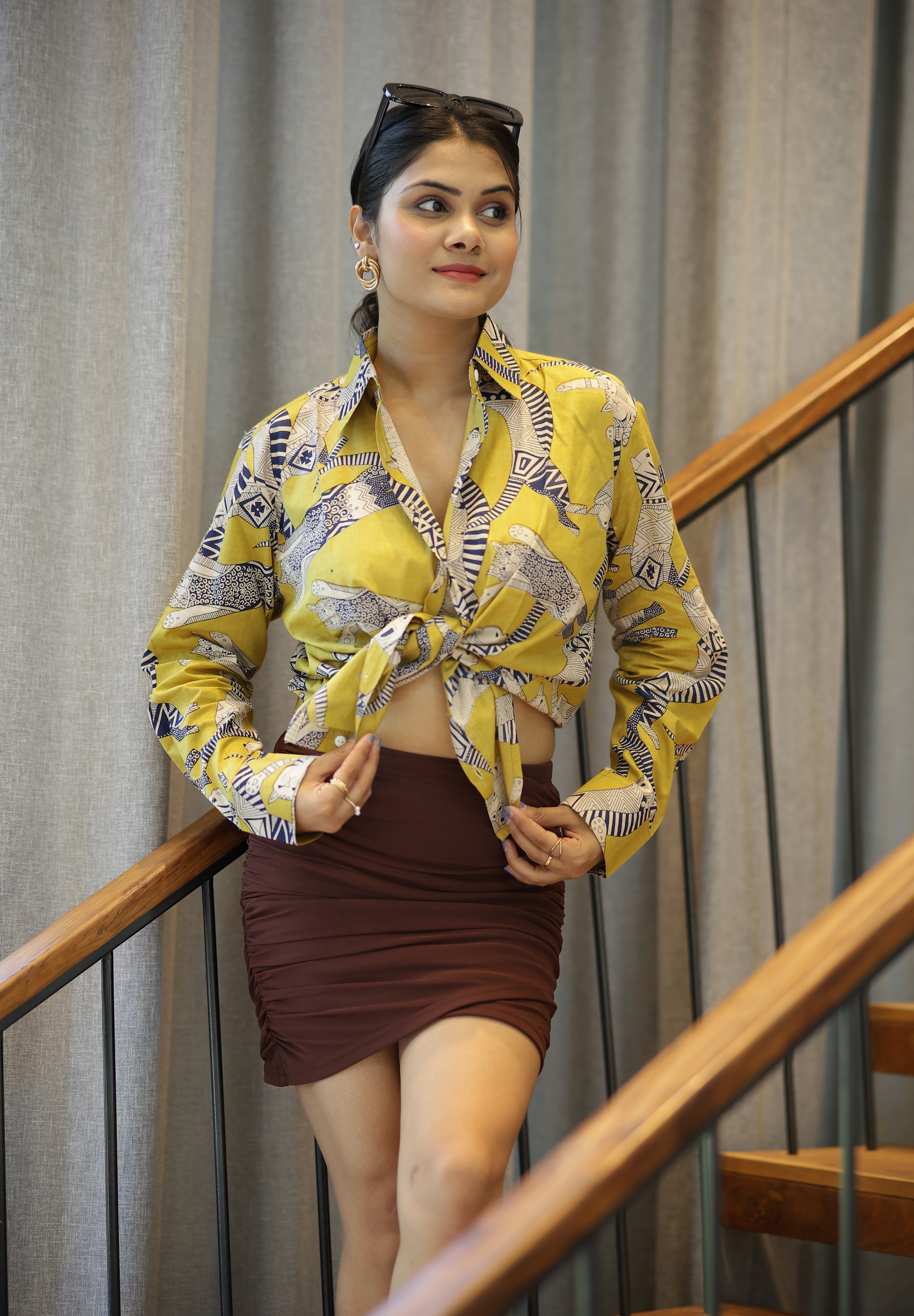 Gond Inspired Print 100% Cotton Full Sleeves Women's Shirt