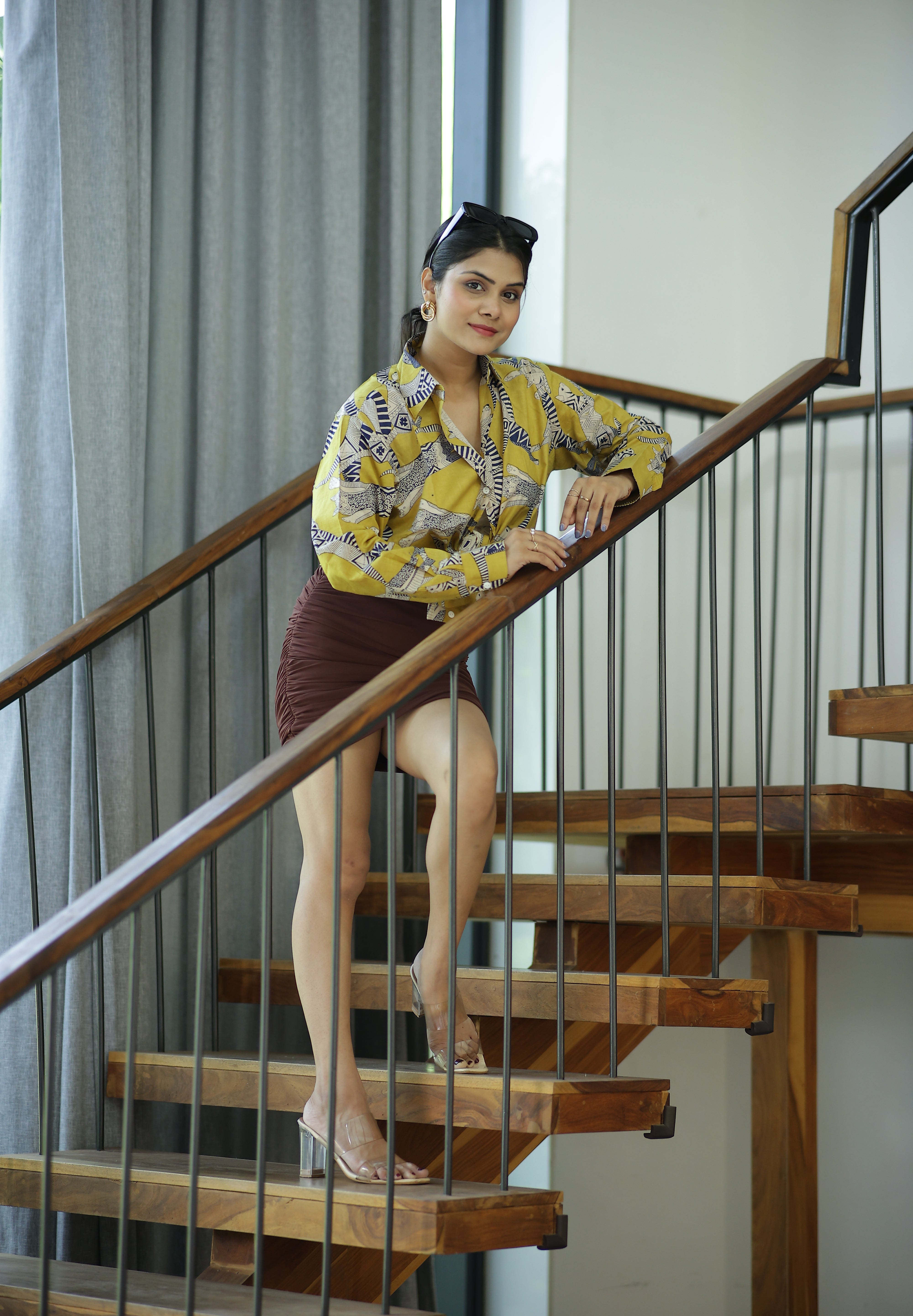 Gond Inspired Print 100% Cotton Full Sleeves Women's Shirt