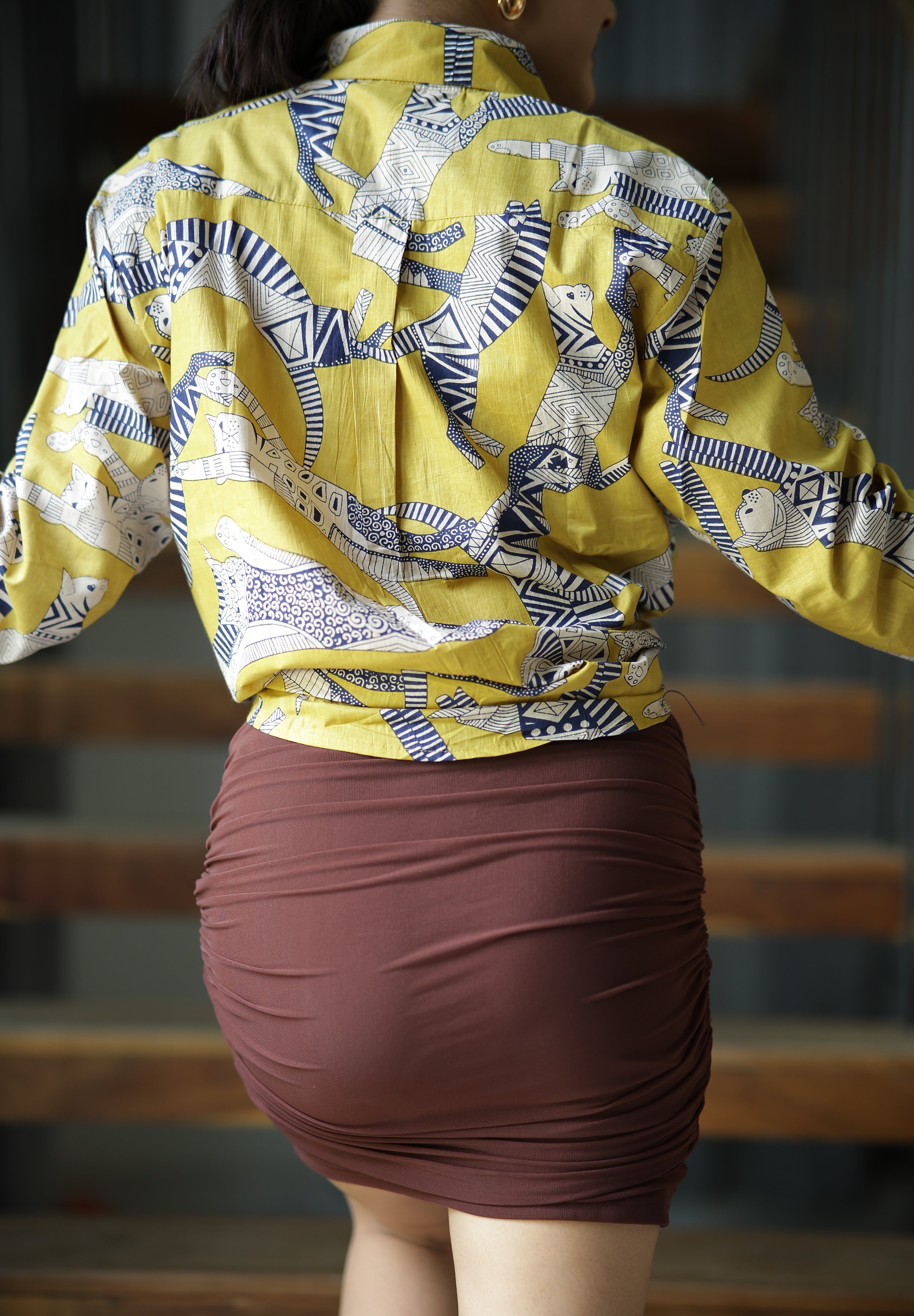 Gond Inspired Print 100% Cotton Full Sleeves Women's Shirt