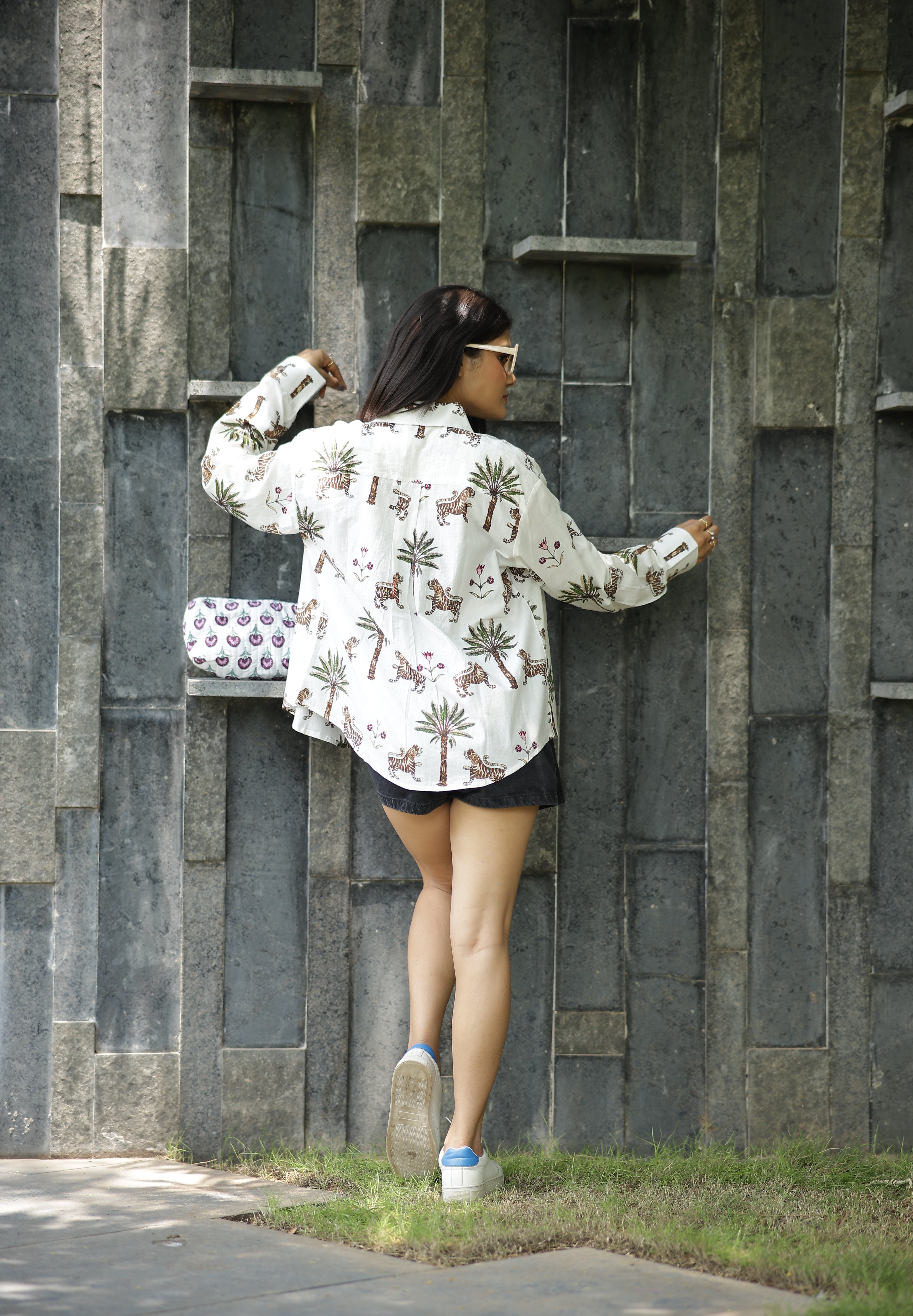 Classic Mughal Print 100% Cotton Full Sleeves Women's Shirt