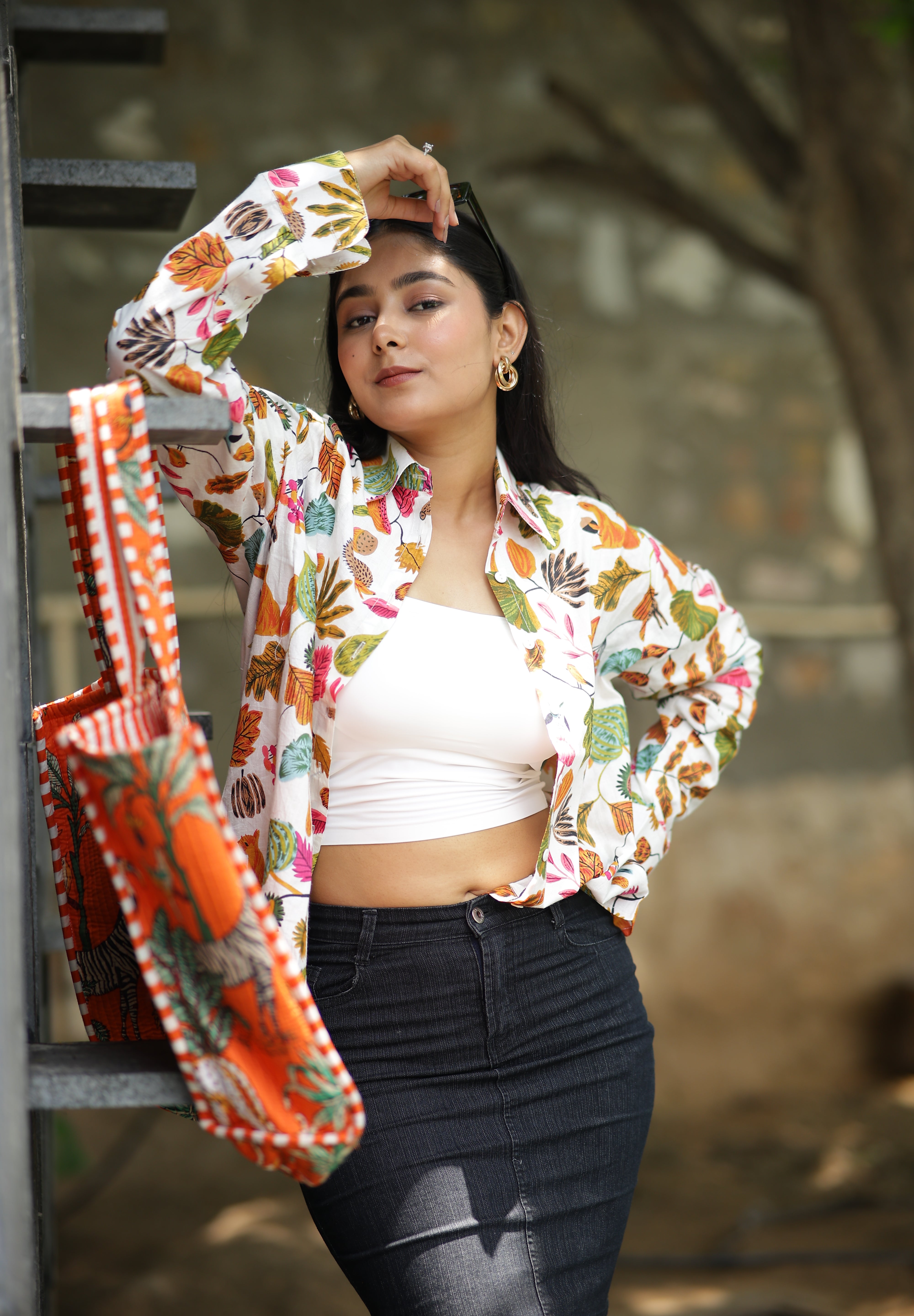 Floral Beauty 100% Cotton Full Sleeves Women's Shirt