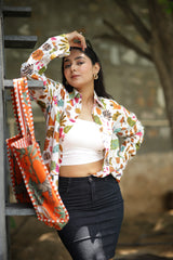 Floral Beauty 100% Cotton Full Sleeves Women's Shirt