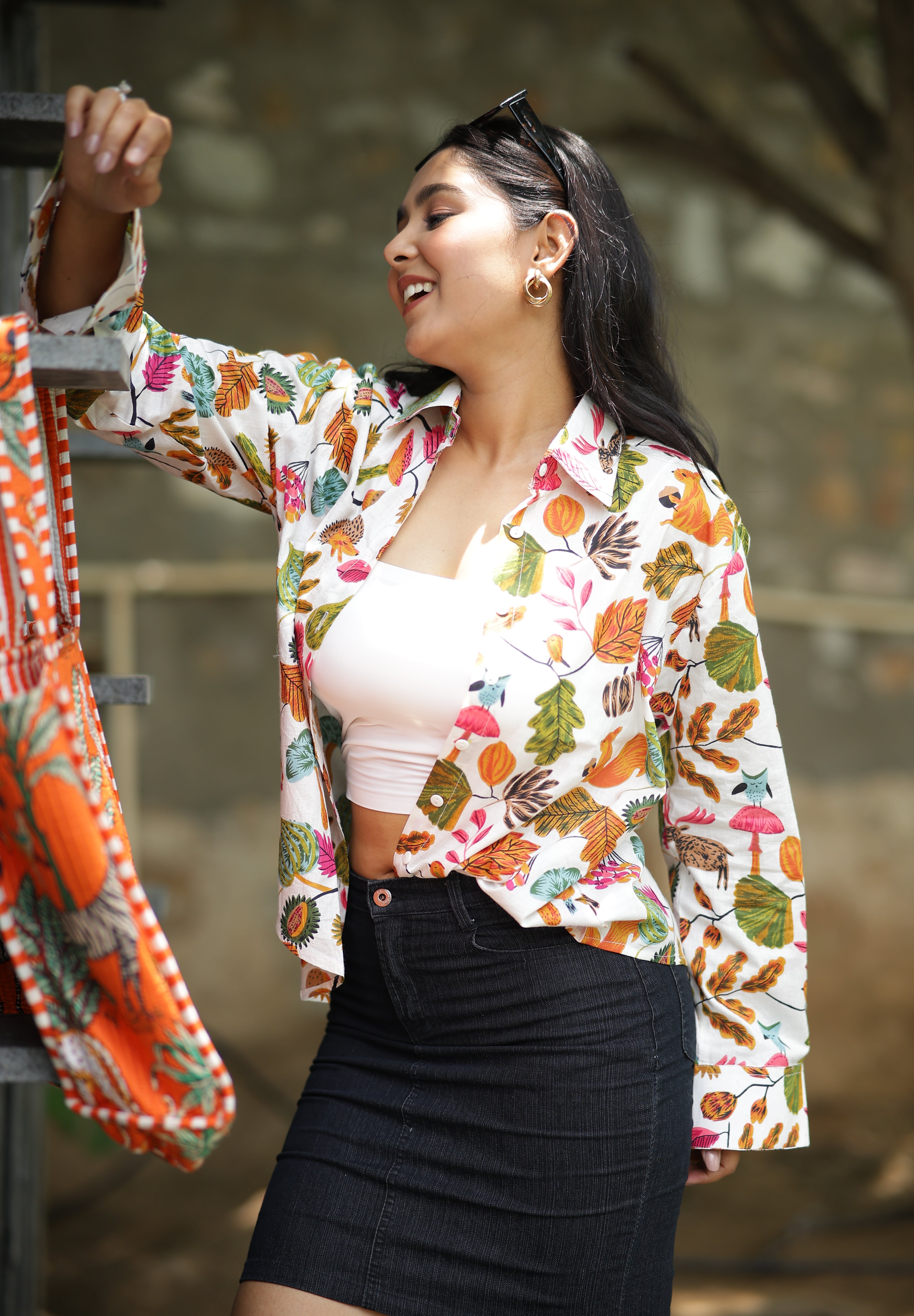 Floral Beauty 100% Cotton Full Sleeves Women's Shirt