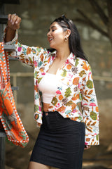 Floral Beauty 100% Cotton Full Sleeves Women's Shirt