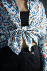 Floral Mandala Print 100% Cotton Full Sleeves Women's Shirt