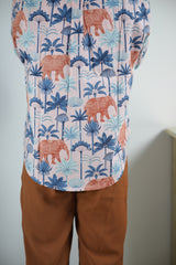 Safari on Pink  Print 100% Cotton Full Sleeves Women's Shirt