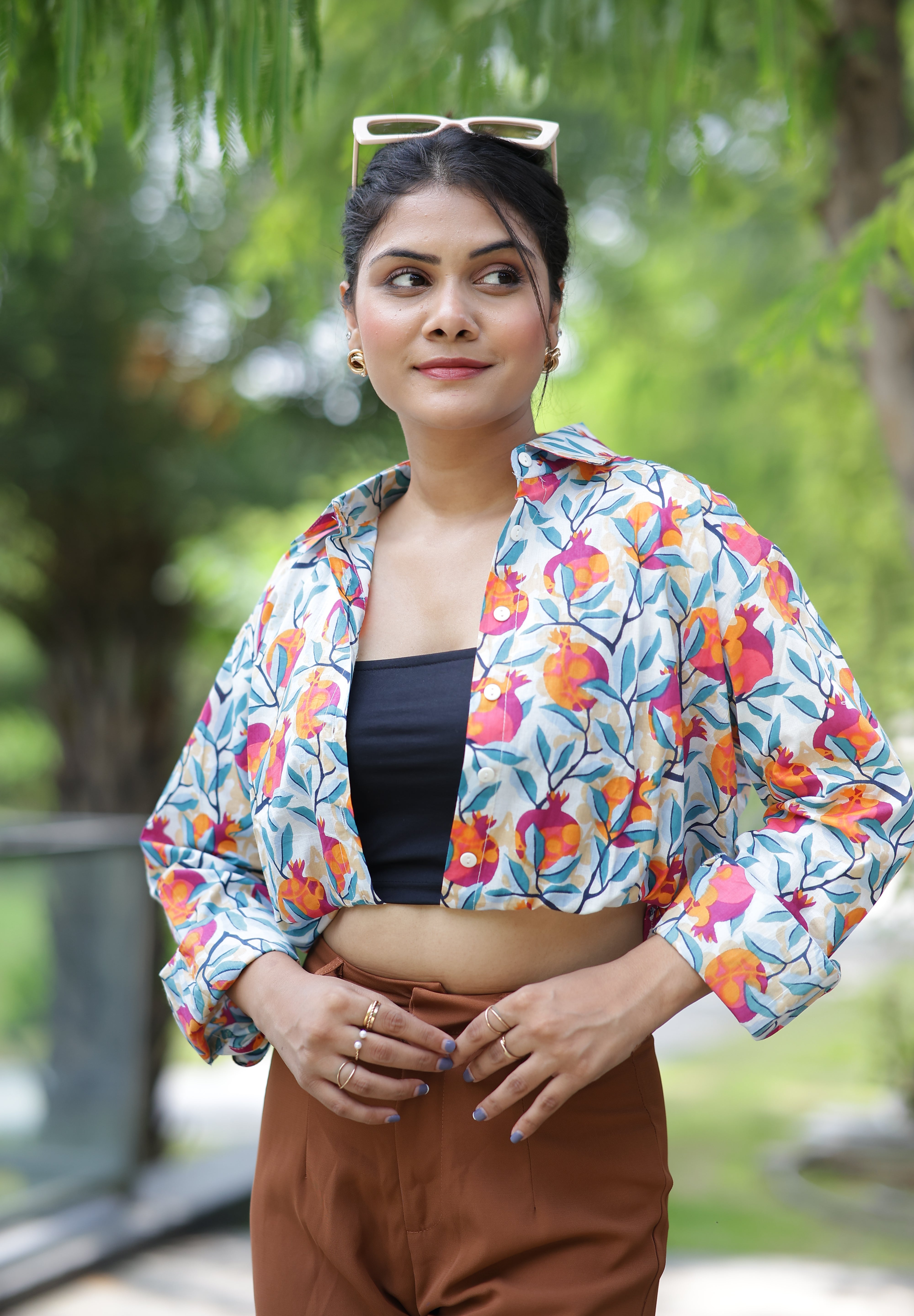 Ek Anar Sau Bimar Print 100% Cotton Full Sleeves Women's Shirt