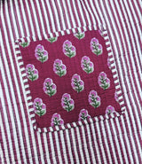 Handblock Printed Quilted Tote Bag with concealed zip ( 17x18x 6 inches)