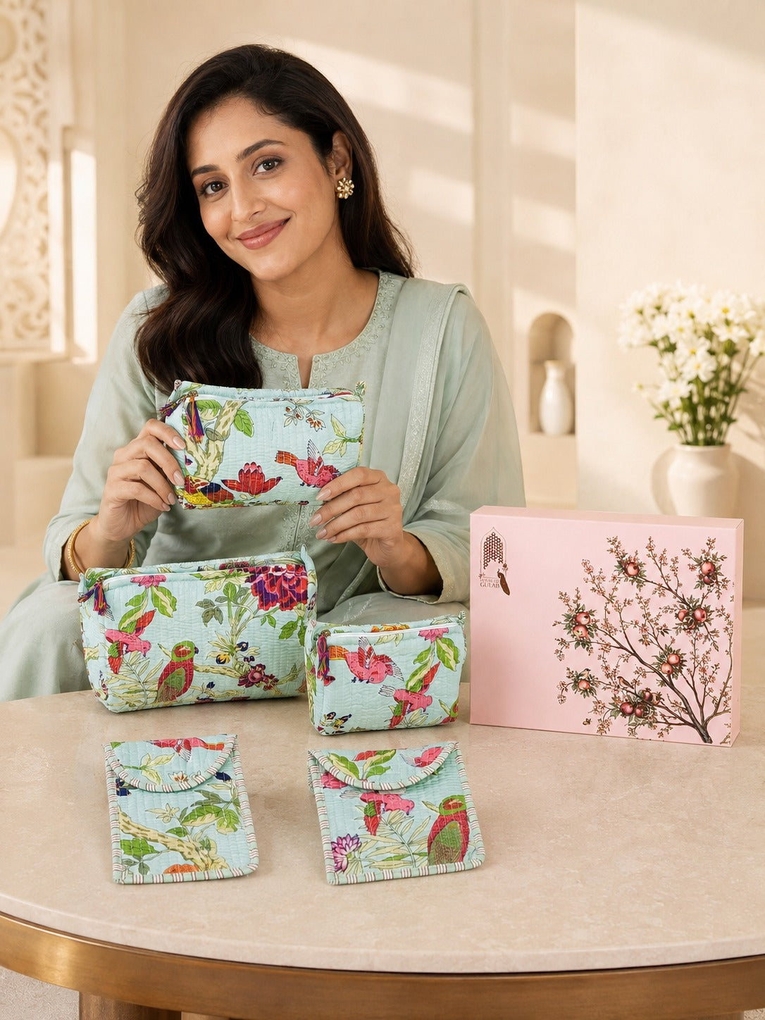 Set of 5 Utility Pouches (3 Makeup Pouches, 1 Sunglass Pouch, 1 Sanitary Napkin Pouch)