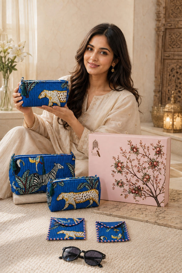 Set of 5 Utility Pouches (3 Makeup Pouches, 1 Sunglass Pouch, 1 Sanitary Napkin Pouch)