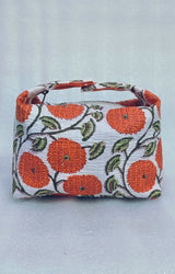 Quilted Block Printed Hobo Pouch with Zip closure and Snap Button