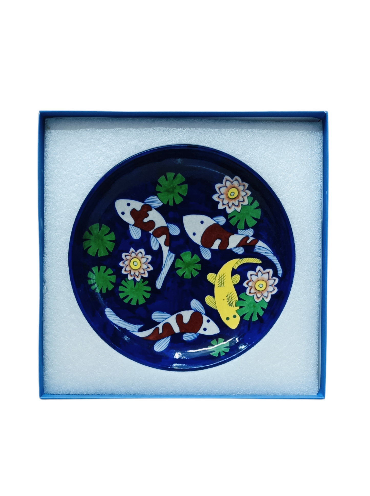 Gift Box with Handmade Jaipur Blue Pottery Plate - 10 inch diameter