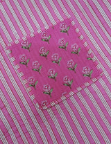 Handblock Printed Quilted Tote Bag without zip/button 17x18x 6 inches