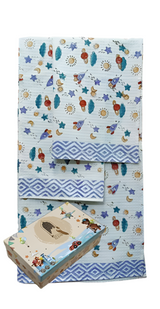 Kids Gift Set - Handblock Printed Towels - 1 Bath + 2 Hand Towels