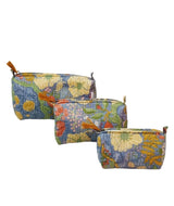 Set of 3 cosmetic bag/pouches with waterproof lining