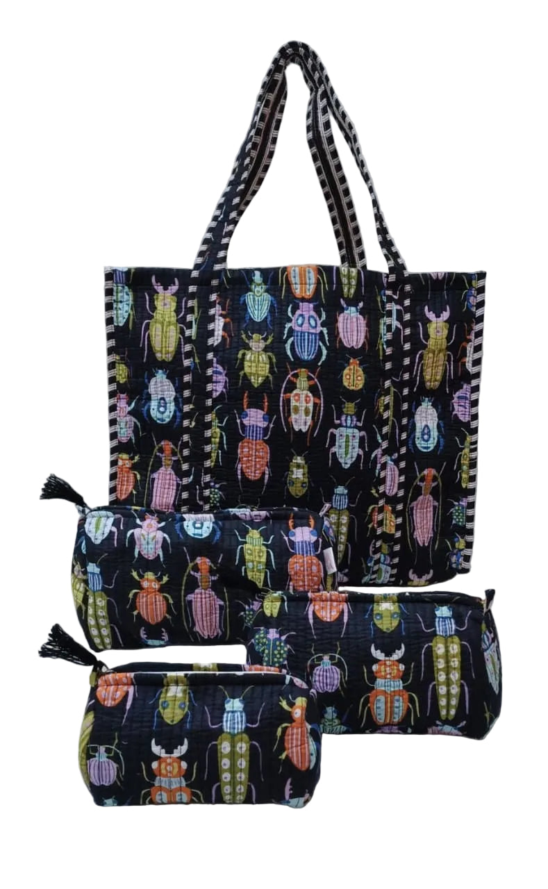 Tote Bag with set of 3 Pouches