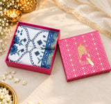 Diwali Gift Box | Set of 2 Waffle Cotton Handblock Printed Hand Towels
