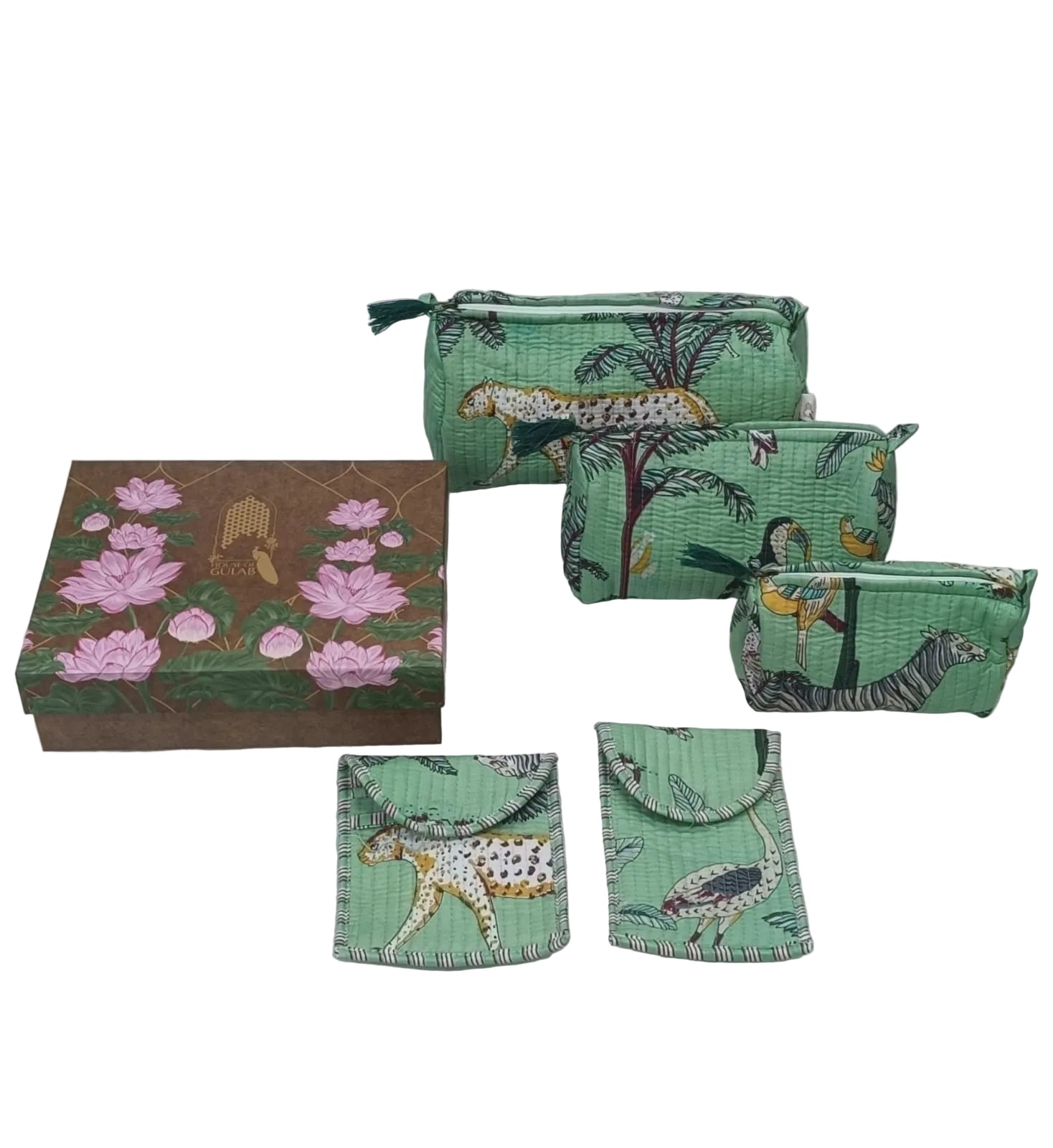 Set of 5 Utility Pouches (3 Makeup Pouches, 1 Sunglass Pouch, 1 Sanitary Napkin Pouch)