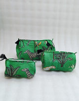 Set of 3 cosmetic bag/pouches with waterproof lining