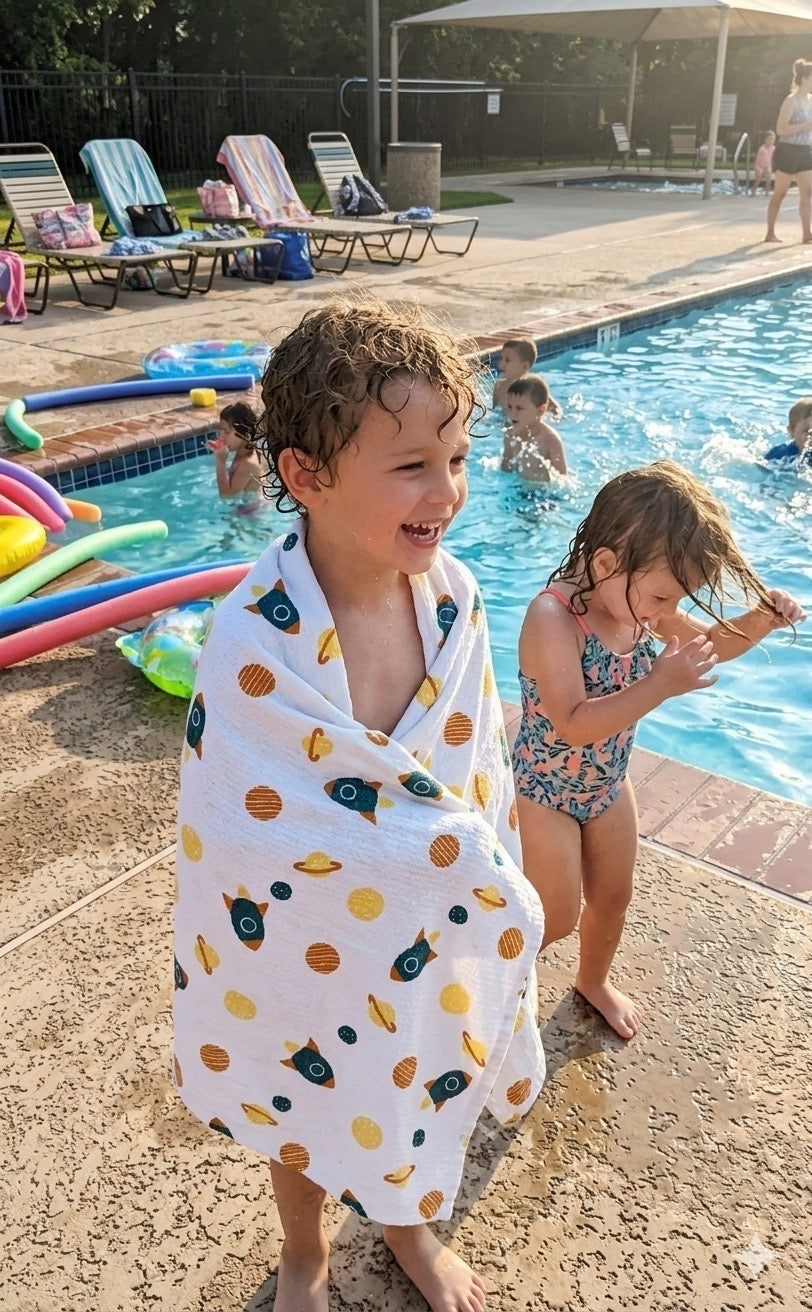 Kids Bathrobe and Bath-towel Gift Set with Box | 4-13 years