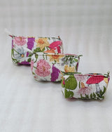 Set of 3 cosmetic bag/pouches with waterproof lining