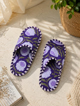 Gift Box With Handblock Print Cotton Robe Gift Set with Sleep Mask, Slippers & Headband