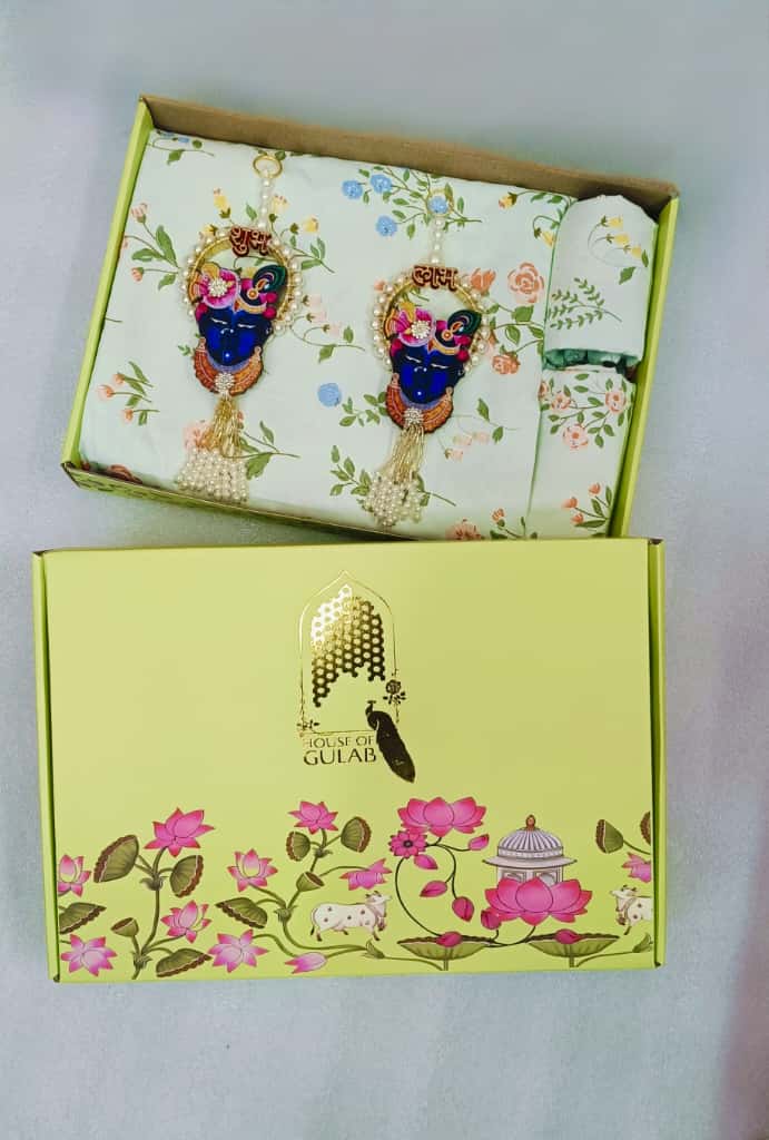 Diwali Value Gift Box | 1 Double Bedsheet & 2 Wall Hangings