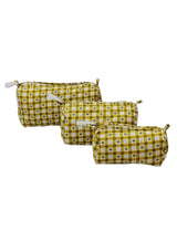 Set of 3 cosmetic bag/pouches with waterproof lining