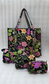 Cotton Tote Bag with Zip & Pouch Combo